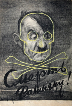 Let’s Defeat Fascism! (Poster), 1942, Compressed charcoal, gouache on paper, 83.3×58.5cm