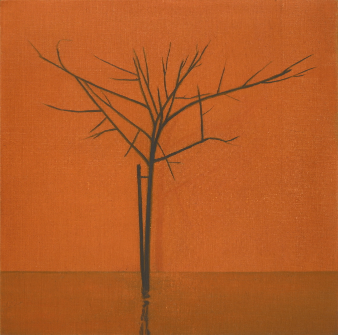 Tree and Stick, 2017, Oil on canvas, 25x25cm, Photograph by Jean-Louis Losi, courtesy of Galerie EIGEN + ART Leipzig/Berlin