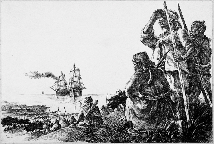 The Battle Against the Catholic Power (from France), 1990, Pen and black ink on paper, 36x53.2cm