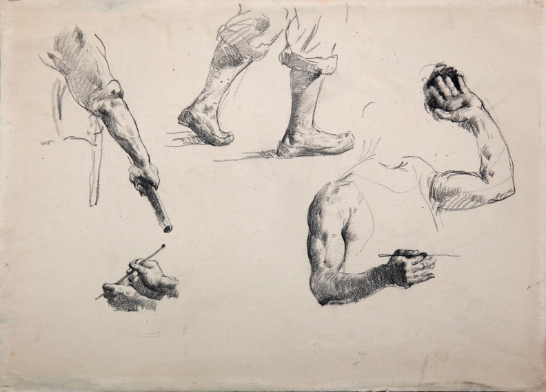 Sketch, 1947, Charcoal on paper, 38×53.5cm