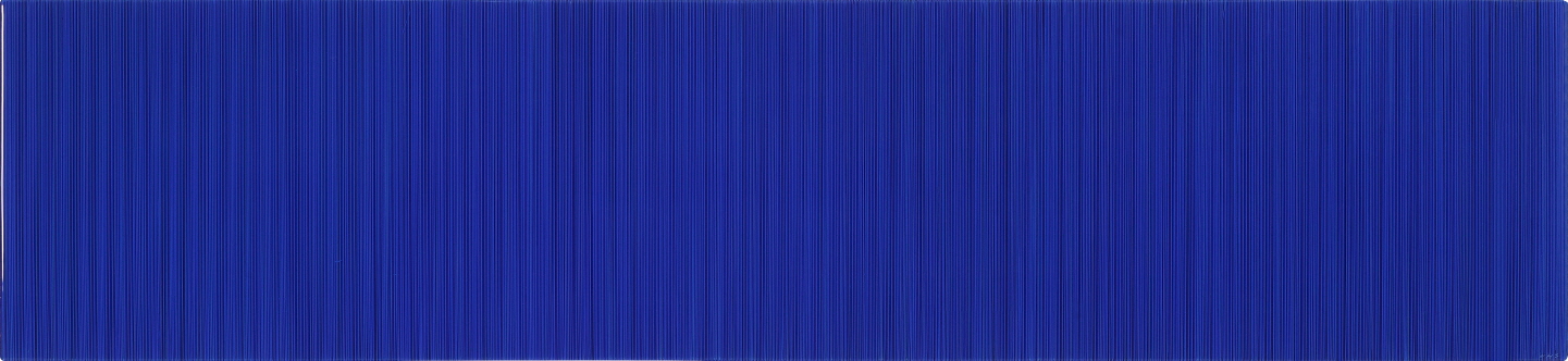Who Likes Blue?, 2017, Acrylic on epoxy resin, aluminum frame, 30x130x11cm