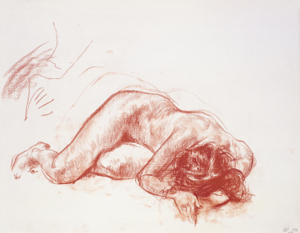 Nude Model No. 8, 1983, Chalk on paper, 49×63.5cm