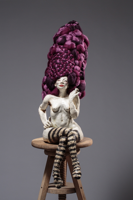 Debutantes 7 Sins (Vanity), 2015, ceramics, felt, 42 x 24 x 85(h)cm