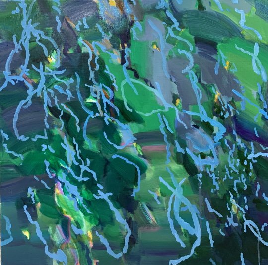 Scooping Up through the Eyes, 2020, Oil on canvas, 60.6x60.6cm