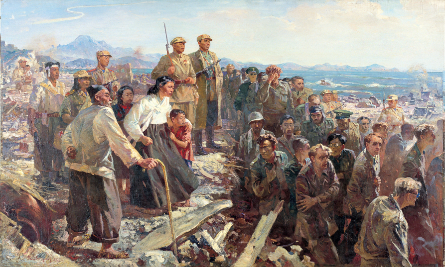 In North Korea, 1951-1955, Oil on canvas, 150×250cm