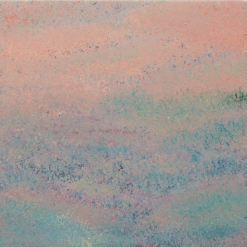 From a Distance, 2019, Ottchil(Korean lacquer), hemp cloth on wood, 20x20cm