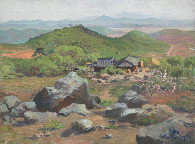 Scenery of the Baekma Mountain, 1953,  Oil on canvas, 54×72cm