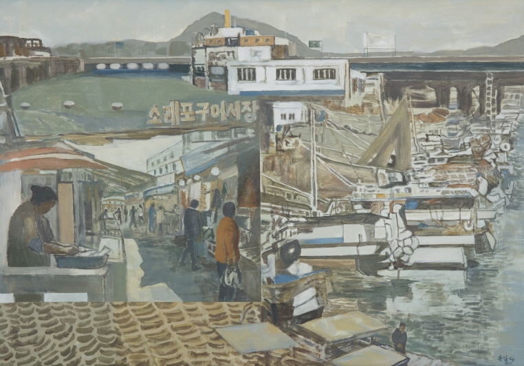 Sorae Fish Market, 2016, Acrylic on canvas, 112x162cm