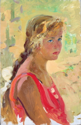 Girl in a Red Dress, 1961, Oil on canvas, 54×34cm