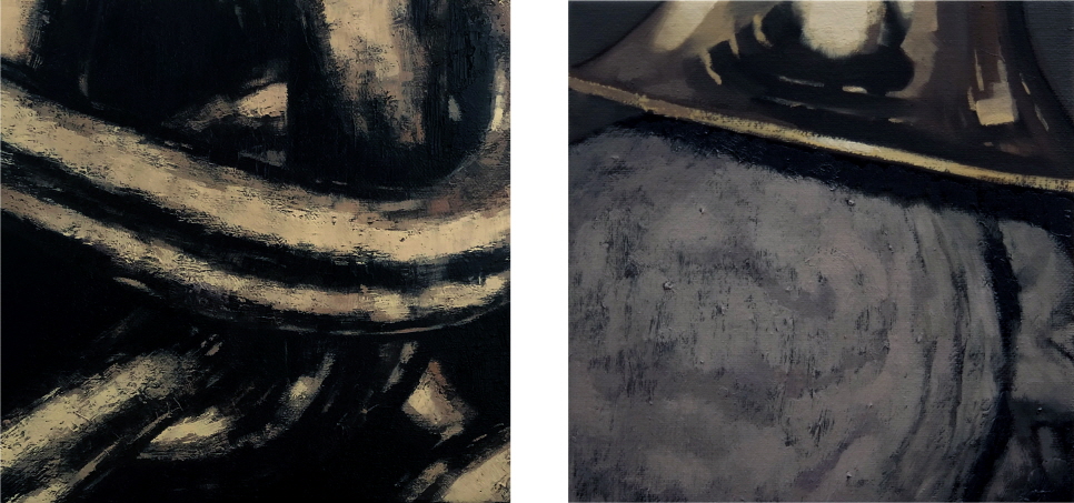 When You Call My Name, 2020, Oil on canvas, 20x20cm x2