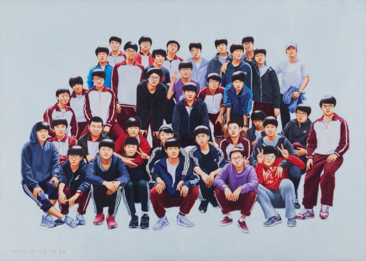 Let's Go to School, Class 1 - Sewol, 2017, Acrylic on Hanji, 65x91cm