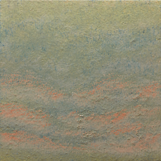 From a Distance, 2019, Ottchil(Korean lacquer), hemp cloth on wood, 20x20cm