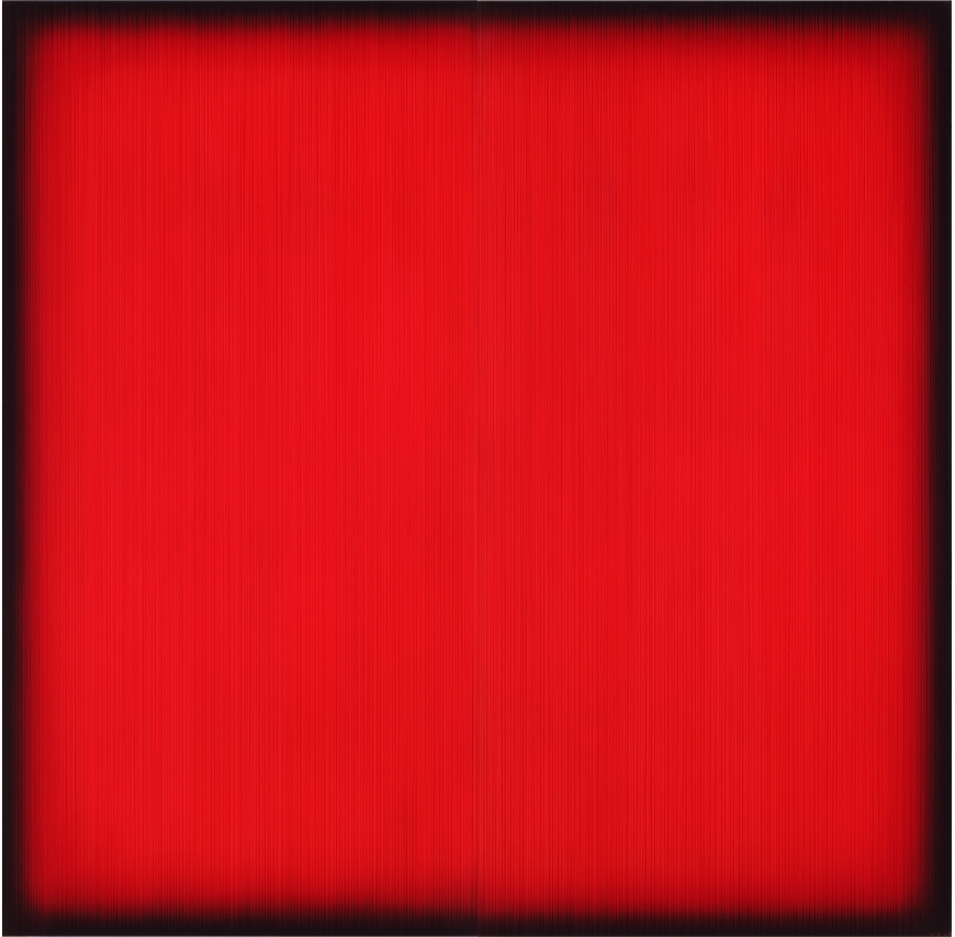 Percy the Red, 2017, Acrylic on epoxy resin, wooden frame, 162x164x6cm