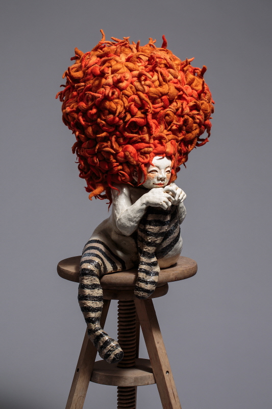 Debutantes 7 Sins (Gluttony), 2015, ceramics, felt, 35 x 32 x 67(h)cm