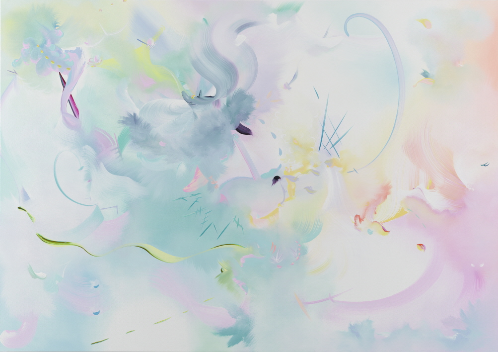Fiona Rae, Once upon a time hears the sea-maid’s music, 2018, Oil on canvas, 129.5x183cm