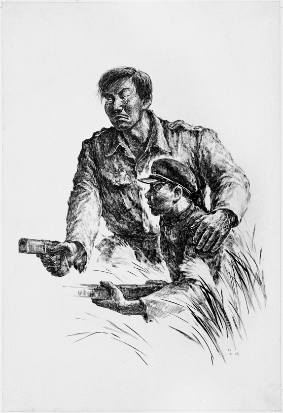 Partisans, 1989, Pen and black ink on paper, 79.3x54.4cm