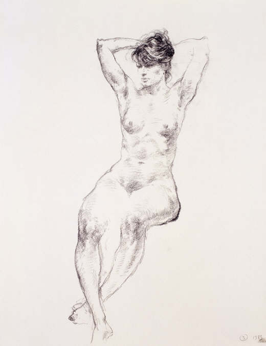 Nude Model No. 3, 1983, Charcoal on paper, 63.5×49cm