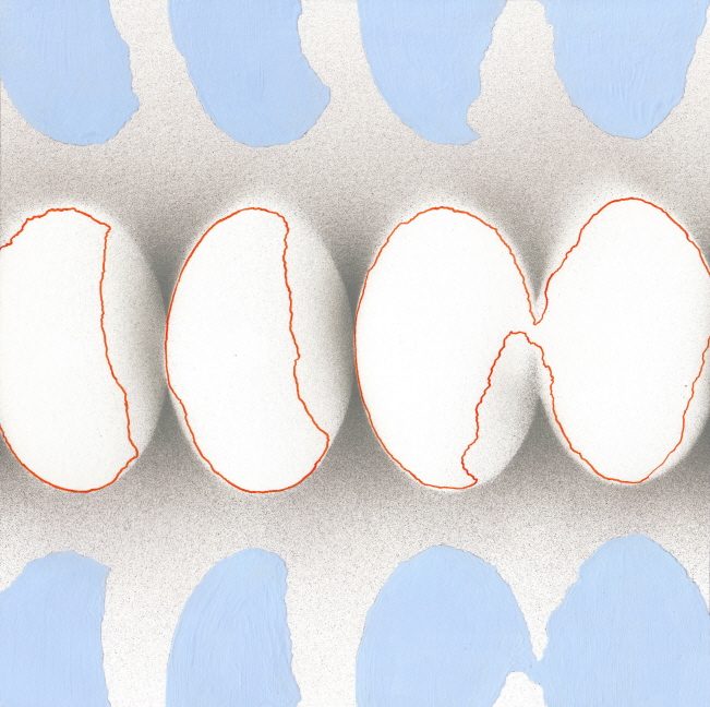 Image(89), 2019, Acrylic, gouache on paper, 19x19cm