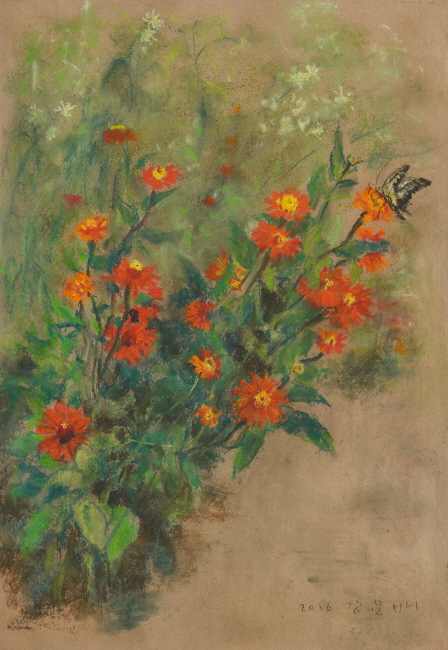 Crape Myrtle, 2016, Pastel on paper, 79×54.5cm