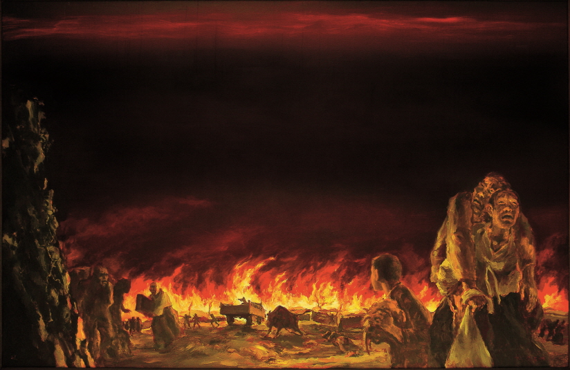 The Cry of the Sky, 1991, Acrylic on canvas, 162x250cm