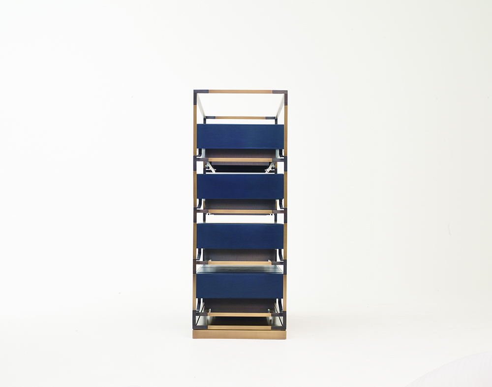 Eden_cabinet, 2016, Leather, bronze, wood, 136.8x55x144.9cm, Manufactured by PROMEMORIA, Photo by Daniele Cortese