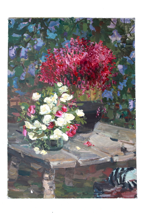 Flower, 1960, Oil on canvas panel, 70×50cm