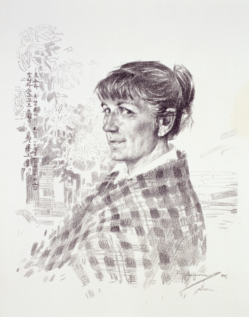 Portrait of Galina Sokotov, 1970, Lithograph, 64×53cm