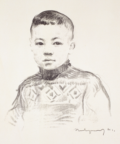 Portrait of Sergay, the Artist’s Own Son, 1960, Lithograph, 35×30cm