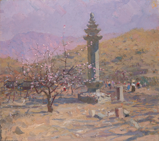 Monument of That Place, Dharani Seokdang, 1984, Oil on canvas, 80×90cm