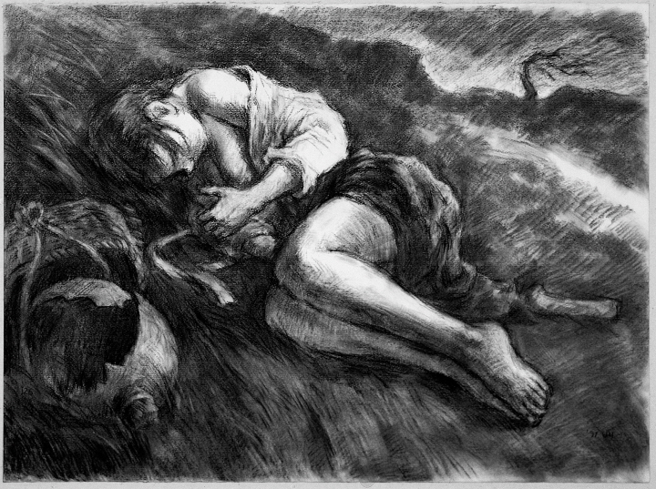 Rape, 1991, Charcoal on paper, 55.3x76cm