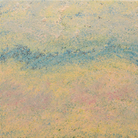 From a Distance, 2019, Ottchil(Korean lacquer), hemp cloth on wood, 20x20cm