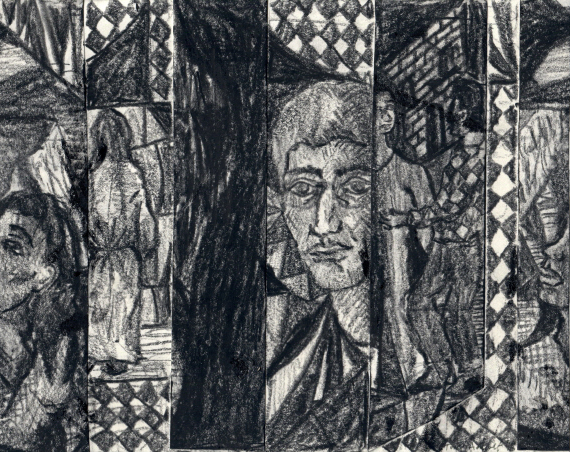 Tom Anholt, Jealous Guy (Study), 2018, Pencil on Paper, 16 x 20cm
