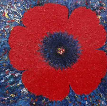 The Red Flower, 2008, Oil on canvas, 100x100cm