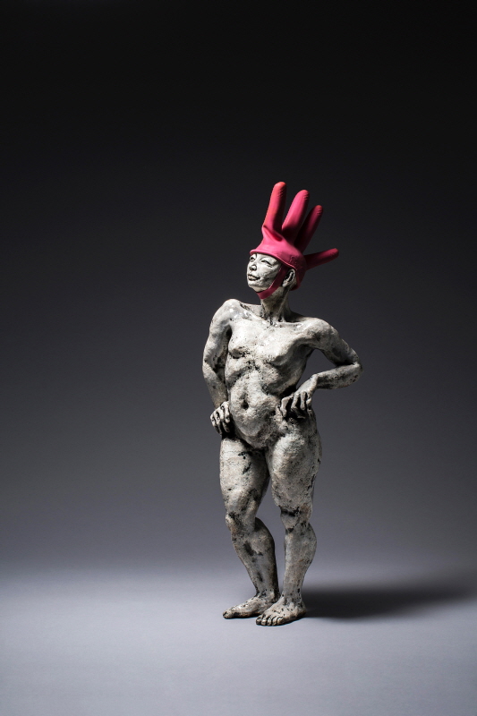 Pride, 2014, ceramics, rubber glove, 21 x 13 x 60(h)cm