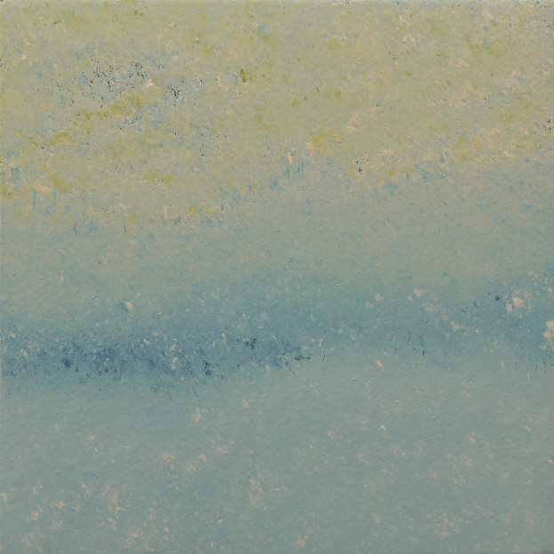 From a Distance, 2019, Ottchil(Korean lacquer), hemp cloth on wood, 20x20cm