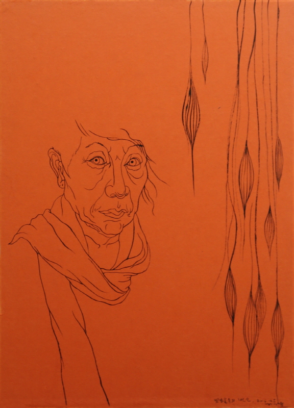 Transformation of Raindrops, 2016, Ink on rice paper, 75x48cm