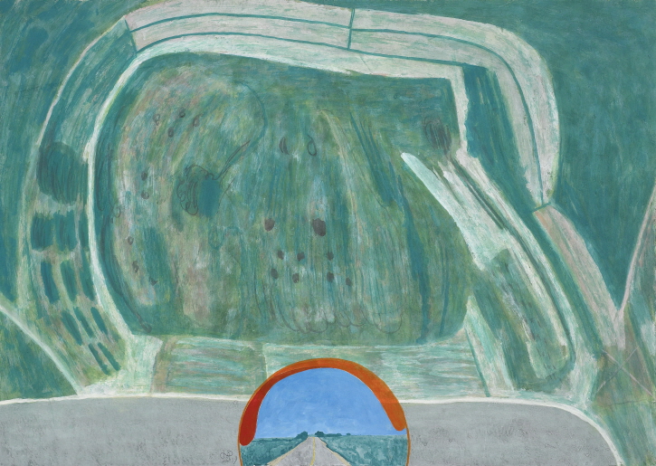 Slow Landscape – Turtle Road, 2019, Color pigment on Jangji, 77x108cm