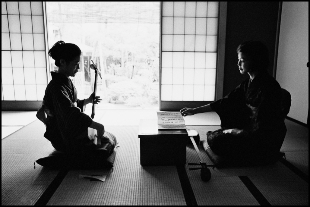 A private bridal school, where ladies go through basic training to seek well-to-do future husbands, Kanagawa, JAPAN, 1966, Platinum print, 14x20 15/16 inches