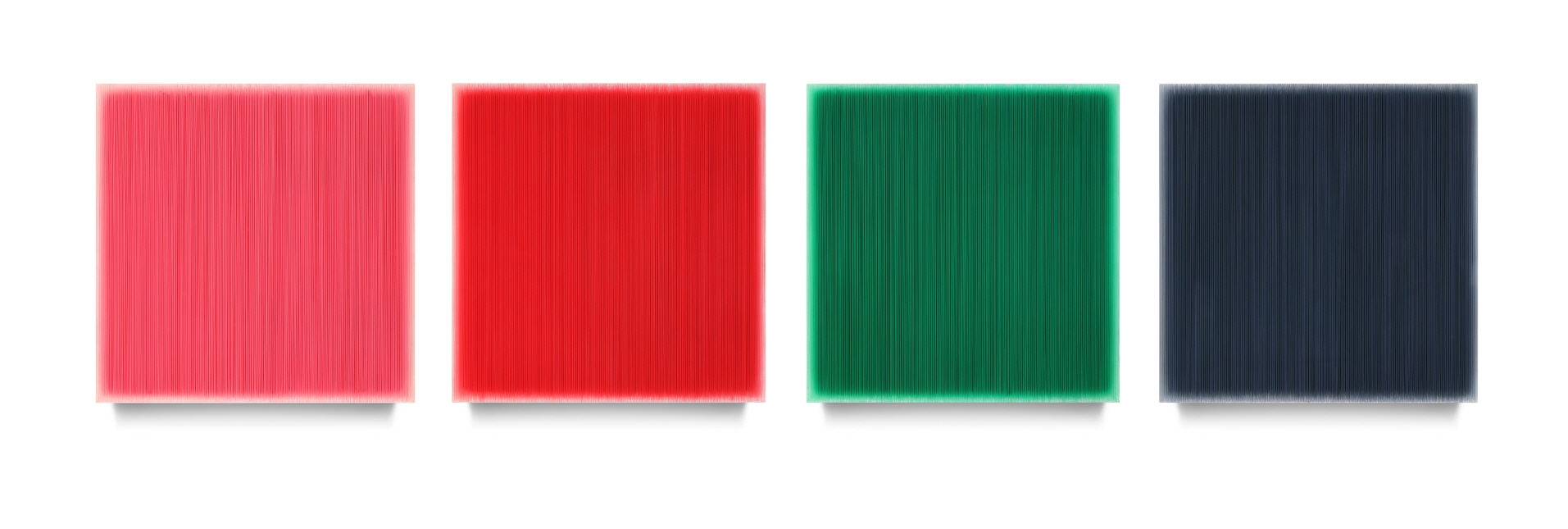 KIM Hyunsik, Who Likes YJ Colors Series, 2020, Acrylic on epoxy resin, wooden frame, 54(h)x54x7cm x4