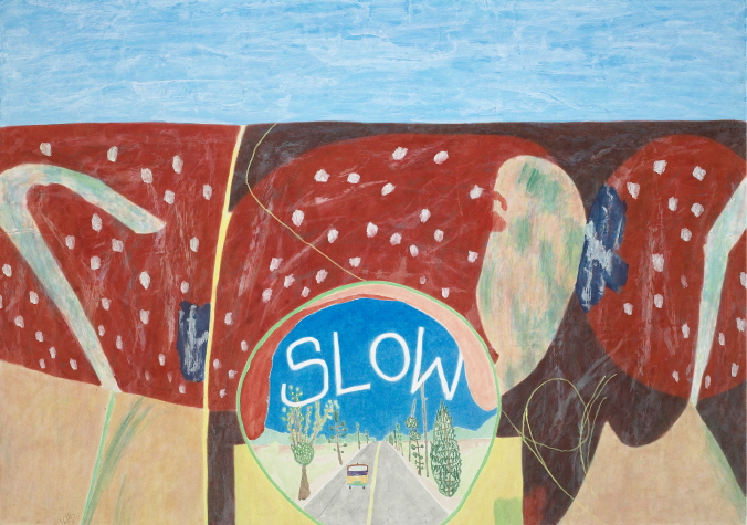 Slow Landscape – Wando Road, 2019, Ink, color pigment on Jangji, 148x213cm