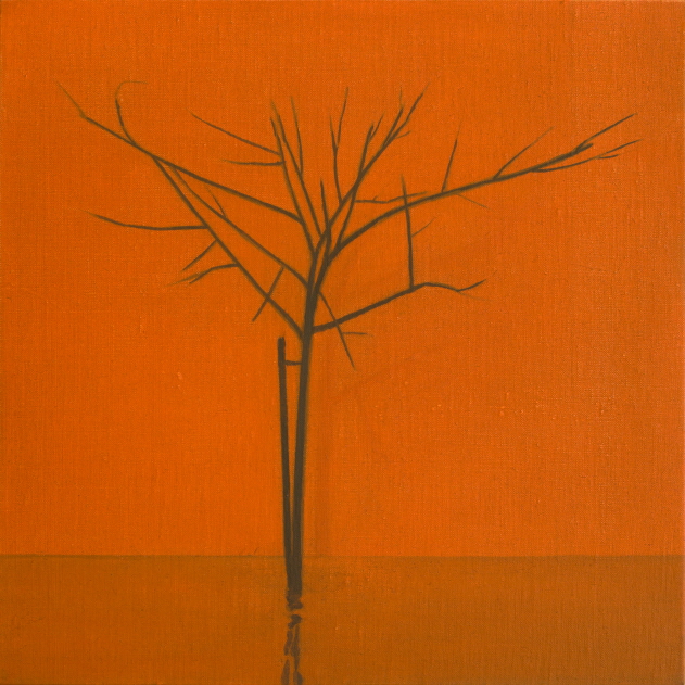 Tree and Stick, 2017, Oil on canvas, 25x25cm