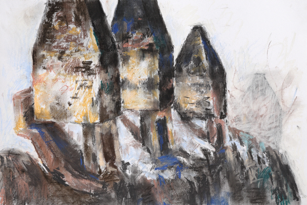 Backstreet, 2016, Pastel on paper, 31.5x47cm