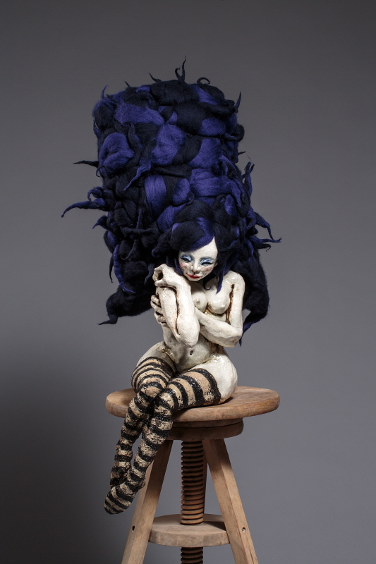 Debutantes 7 Sins (Lust), 2015, ceramics, felt, 35 x 28 x 78(h)cm