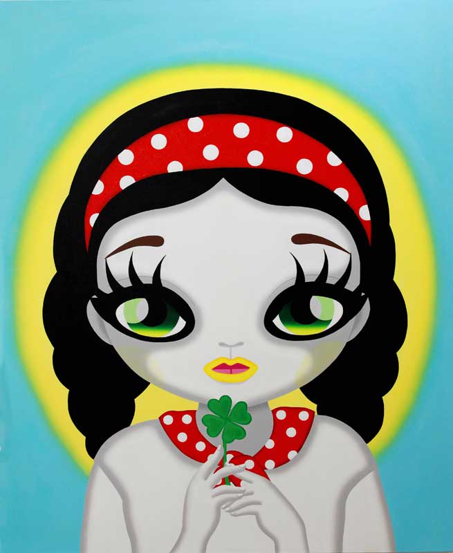Mari Kim, Lucky 4 Leaves Clover, 2014, Acrylic on canvas, 162.2x130.3cm