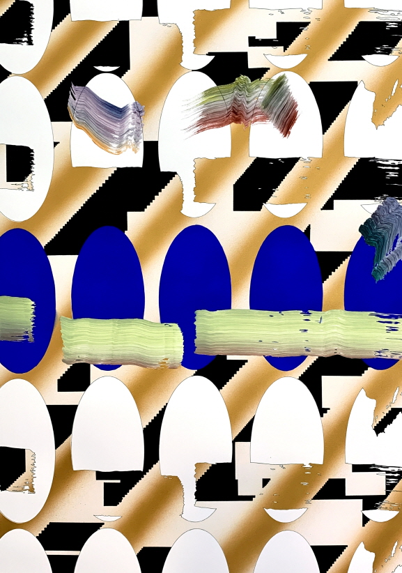 Image(90), 2019, Acrylic, pen, watercolor on paper, 70x49cm