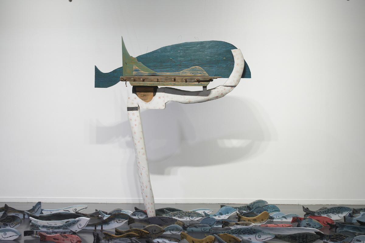 Fish Market II, 2003, Acrylic on wood, Variable size