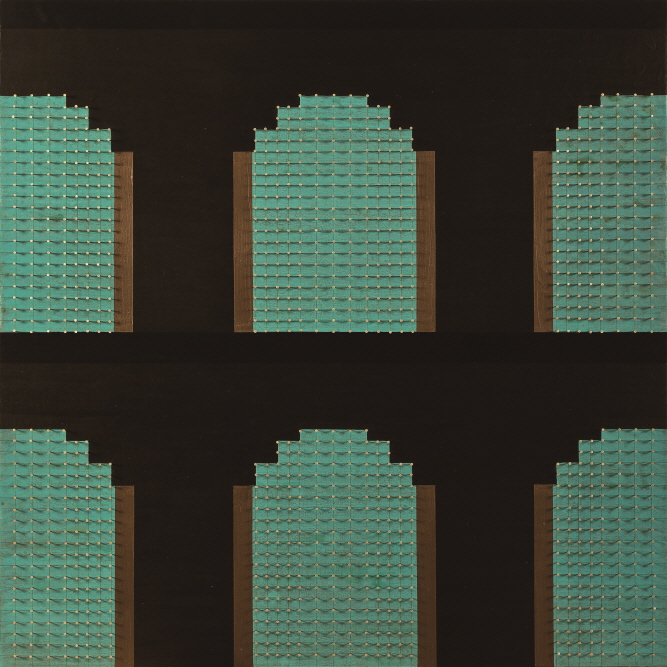 Sleeping City - Hidden Sky, 2001, 1994, Mixed media, 90x90cm