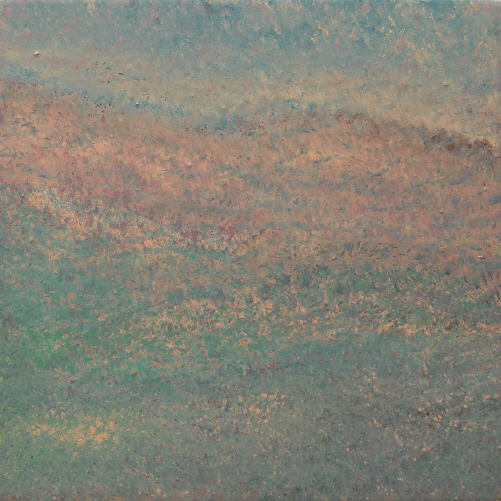 From a Distance, 2019, Ottchil(Korean lacquer), hemp cloth on wood, 20x20cm