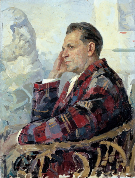 Portrait of the Artist Piotr Belosov, 1965, Oil on canvas, 80×60cm