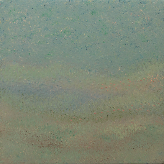 From a Distance, 2019, Ottchil(Korean lacquer), hemp cloth on wood, 20x20cm